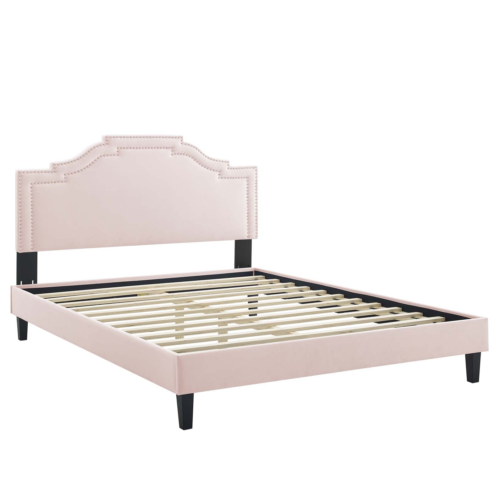 Adelaide Performance Velvet Queen Platform Bed By Modway - MOD-6582 | Beds | Modishstore - 73