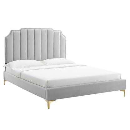 Colette Queen Performance Velvet Platform Bed By Modway - MOD-6583 | Beds | Modishstore - 33