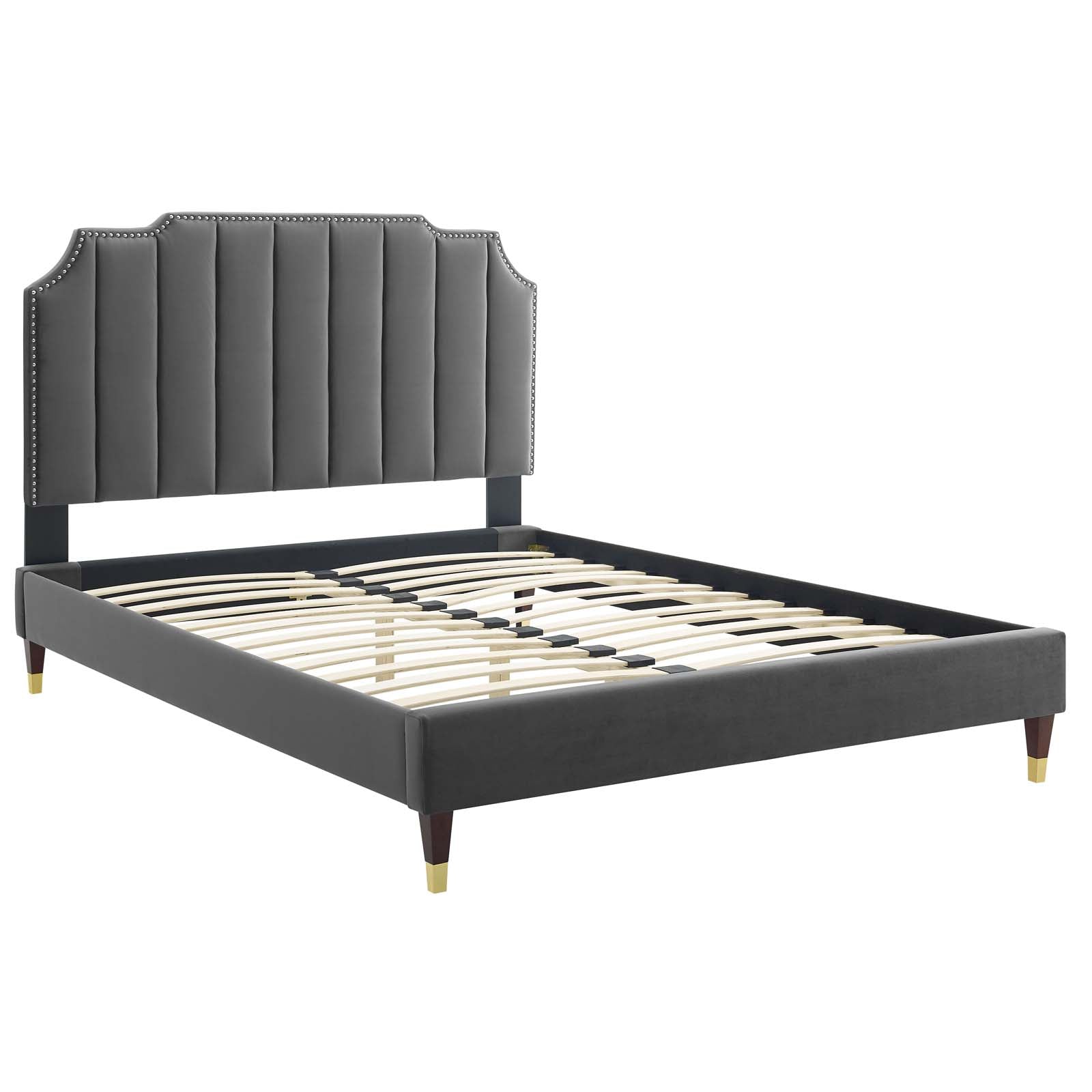 Colette Queen Performance Velvet Platform Bed By Modway - MOD-6584 | Beds | Modishstore - 10