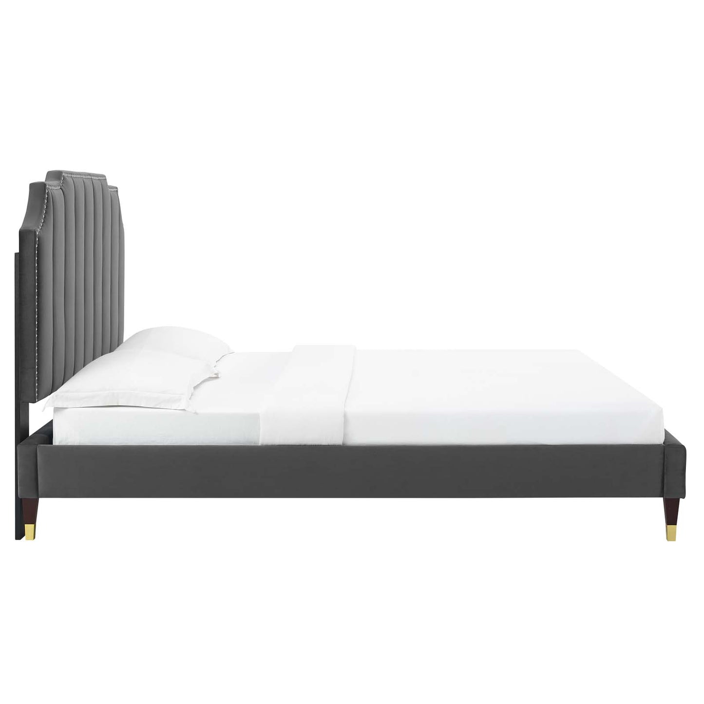 Colette Queen Performance Velvet Platform Bed By Modway - MOD-6584 | Beds | Modishstore - 11