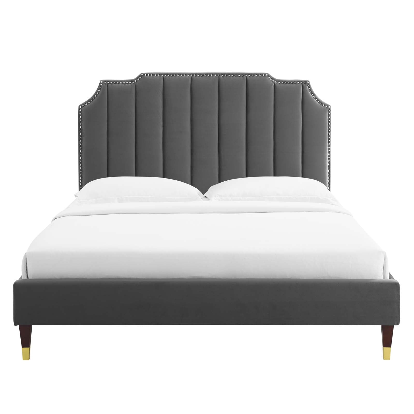 Colette Queen Performance Velvet Platform Bed By Modway - MOD-6584 | Beds | Modishstore - 12