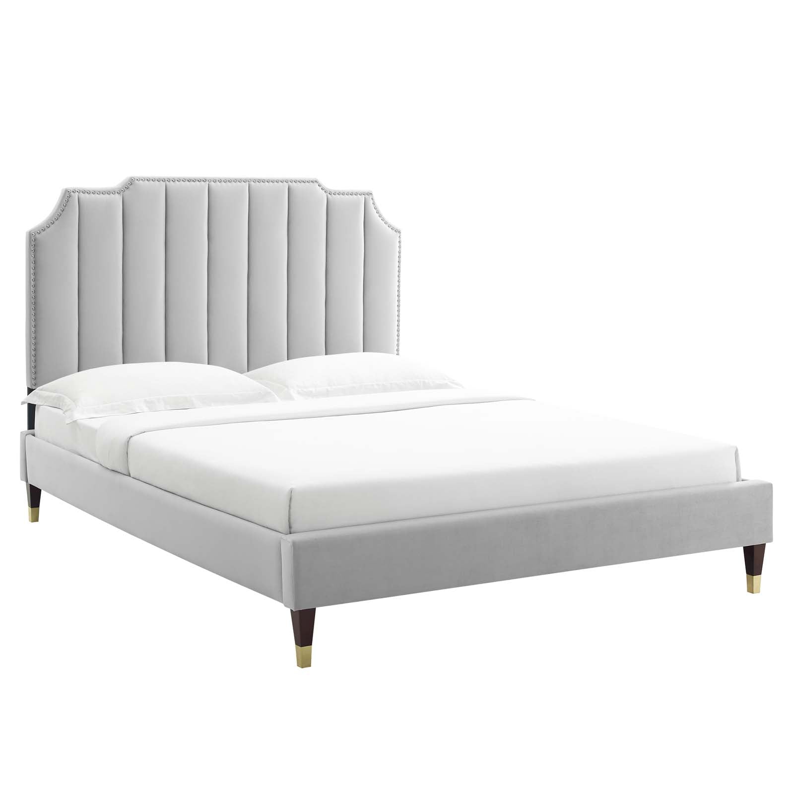 Colette Queen Performance Velvet Platform Bed By Modway - MOD-6584 | Beds | Modishstore - 33