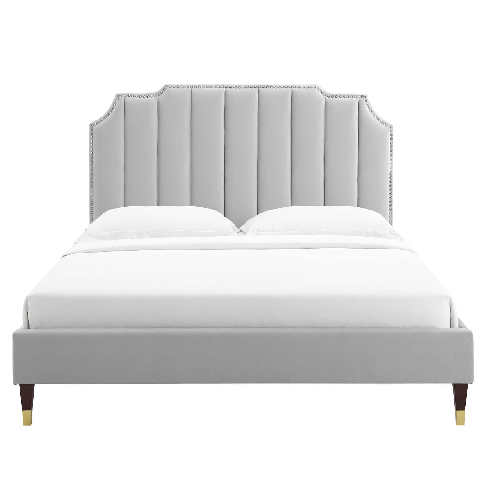 Colette Queen Performance Velvet Platform Bed By Modway - MOD-6584 | Beds | Modishstore - 44