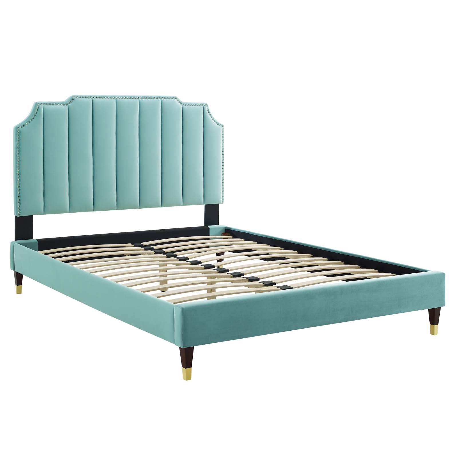 Colette Queen Performance Velvet Platform Bed By Modway - MOD-6584 | Beds | Modishstore - 58