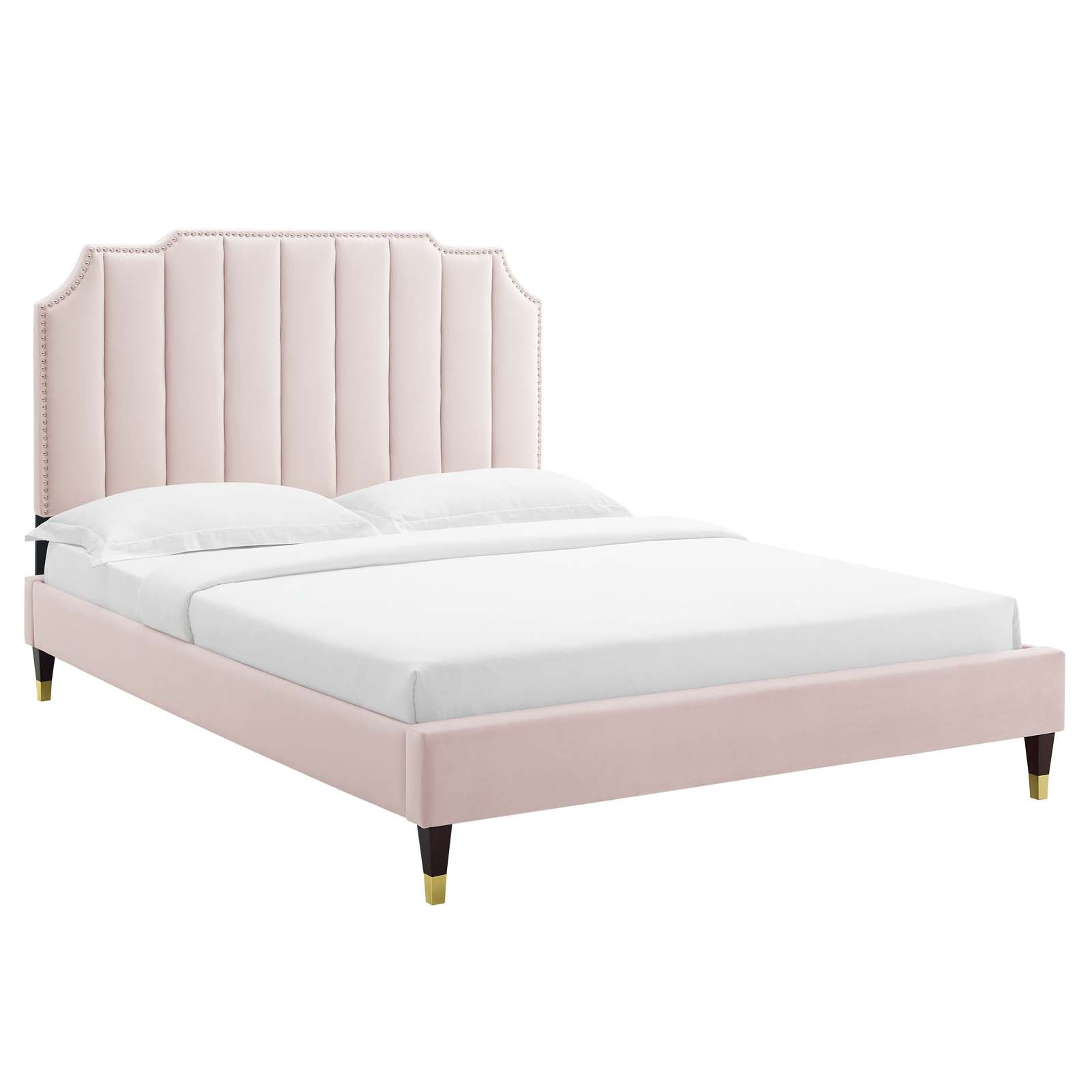 Colette Queen Performance Velvet Platform Bed By Modway - MOD-6584 | Beds | Modishstore - 81