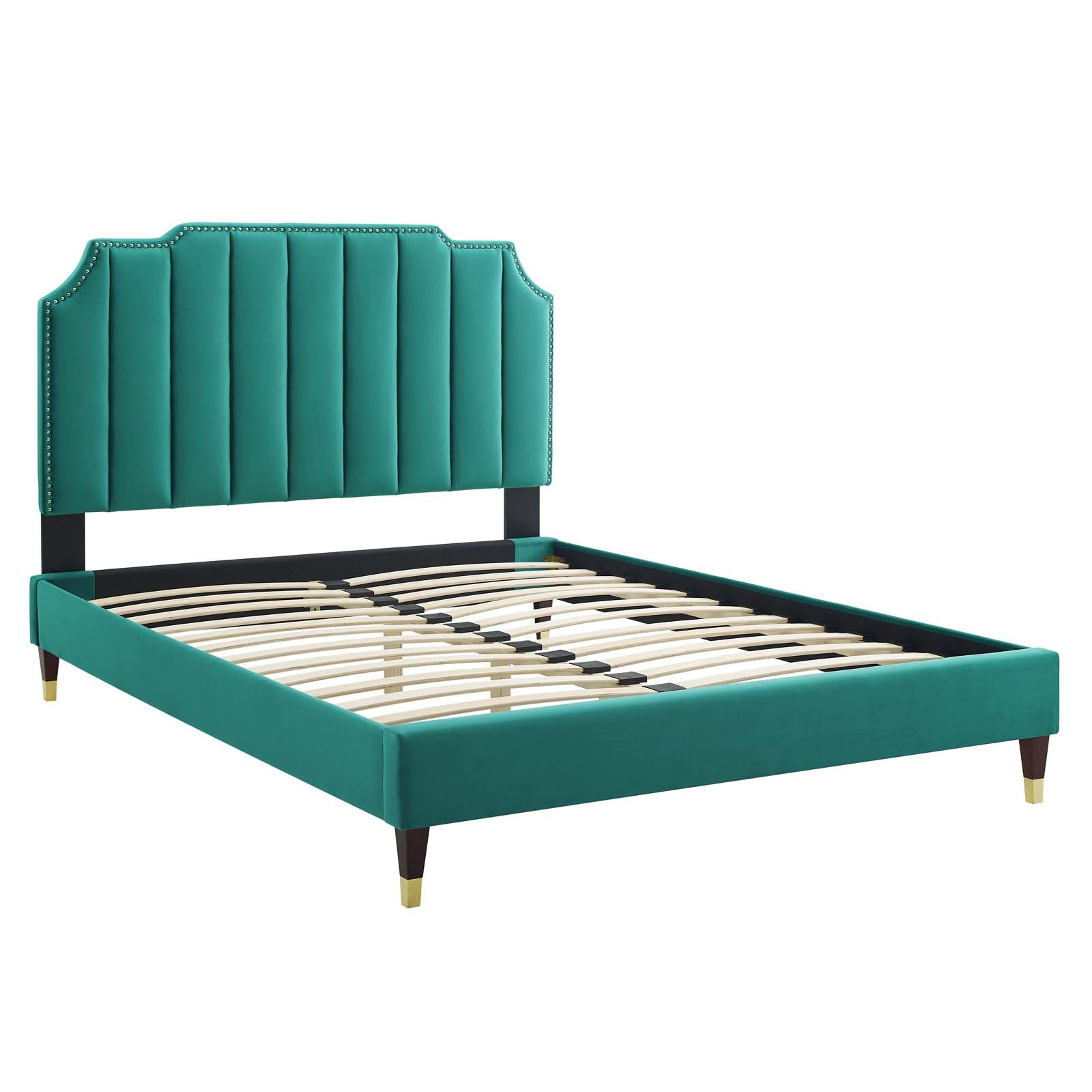 Colette Queen Performance Velvet Platform Bed By Modway - MOD-6584 | Beds | Modishstore - 106