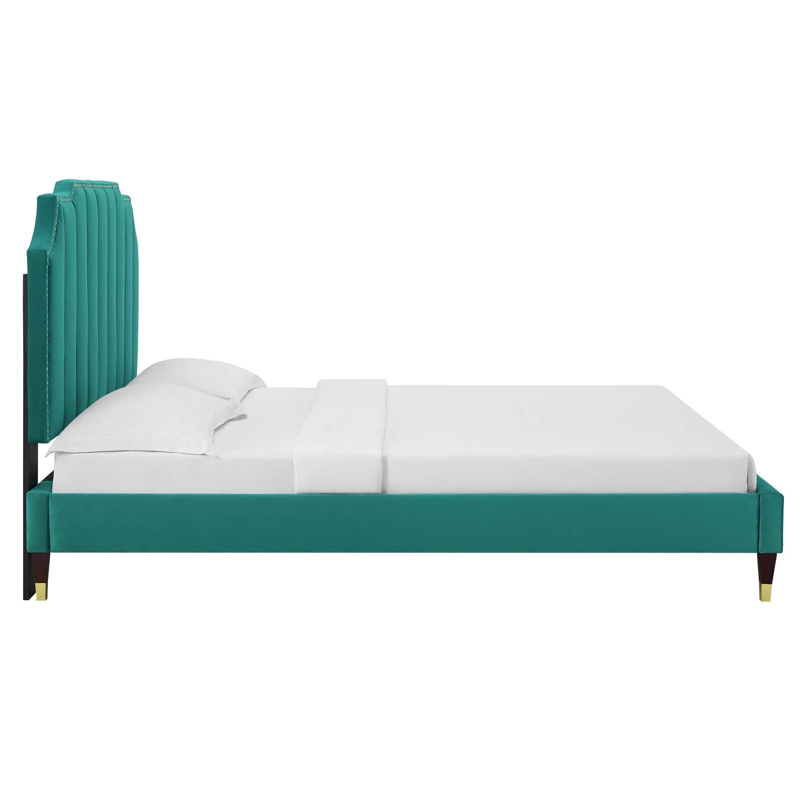 Colette Queen Performance Velvet Platform Bed By Modway - MOD-6584 | Beds | Modishstore - 107