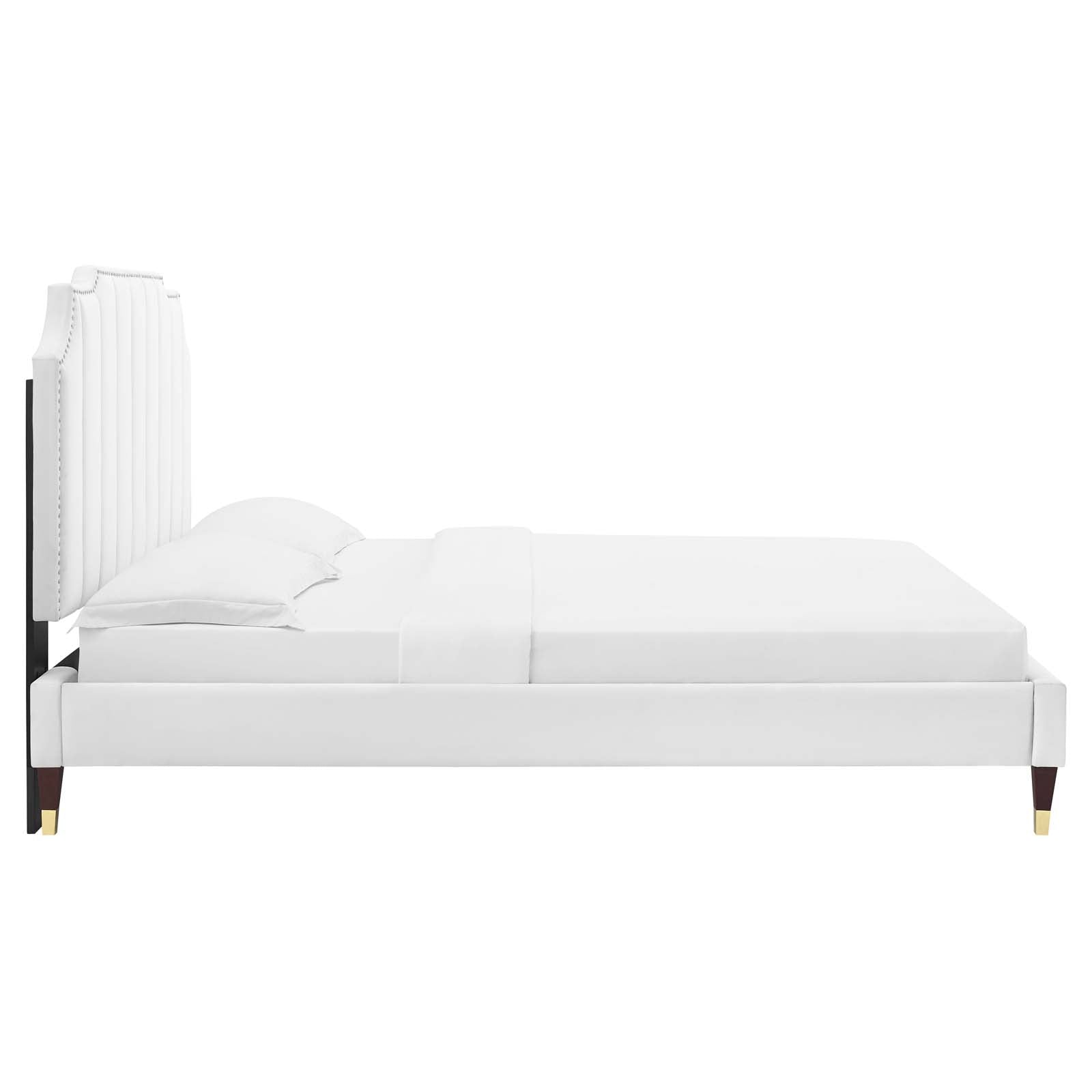 Colette Queen Performance Velvet Platform Bed By Modway - MOD-6584 | Beds | Modishstore - 123