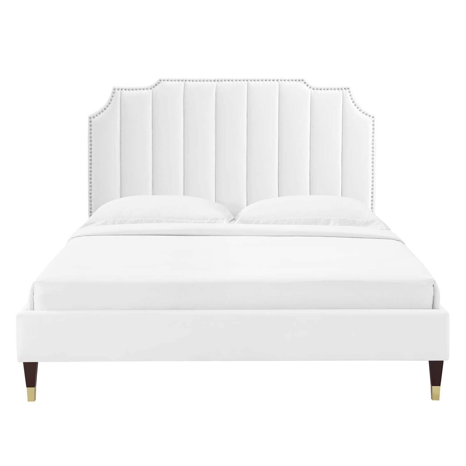 Colette Queen Performance Velvet Platform Bed By Modway - MOD-6584 | Beds | Modishstore - 124