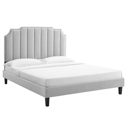 Colette Queen Performance Velvet Platform Bed By Modway - MOD-6585 | Beds | Modishstore - 33