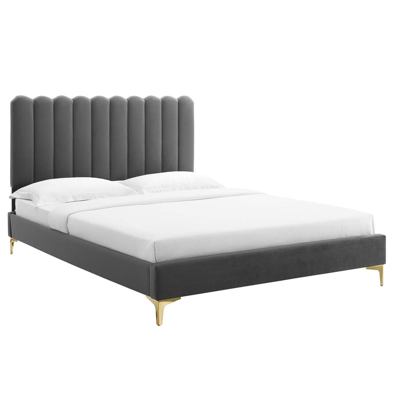 Reagan Queen Performance Velvet Platform Bed By Modway - MOD-6586 | Beds | Modishstore - 2