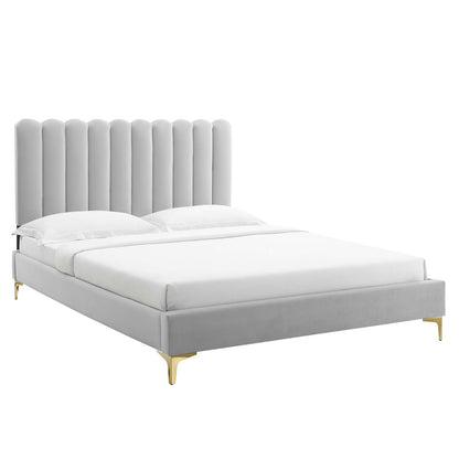 Reagan Queen Performance Velvet Platform Bed By Modway - MOD-6586 | Beds | Modishstore - 33