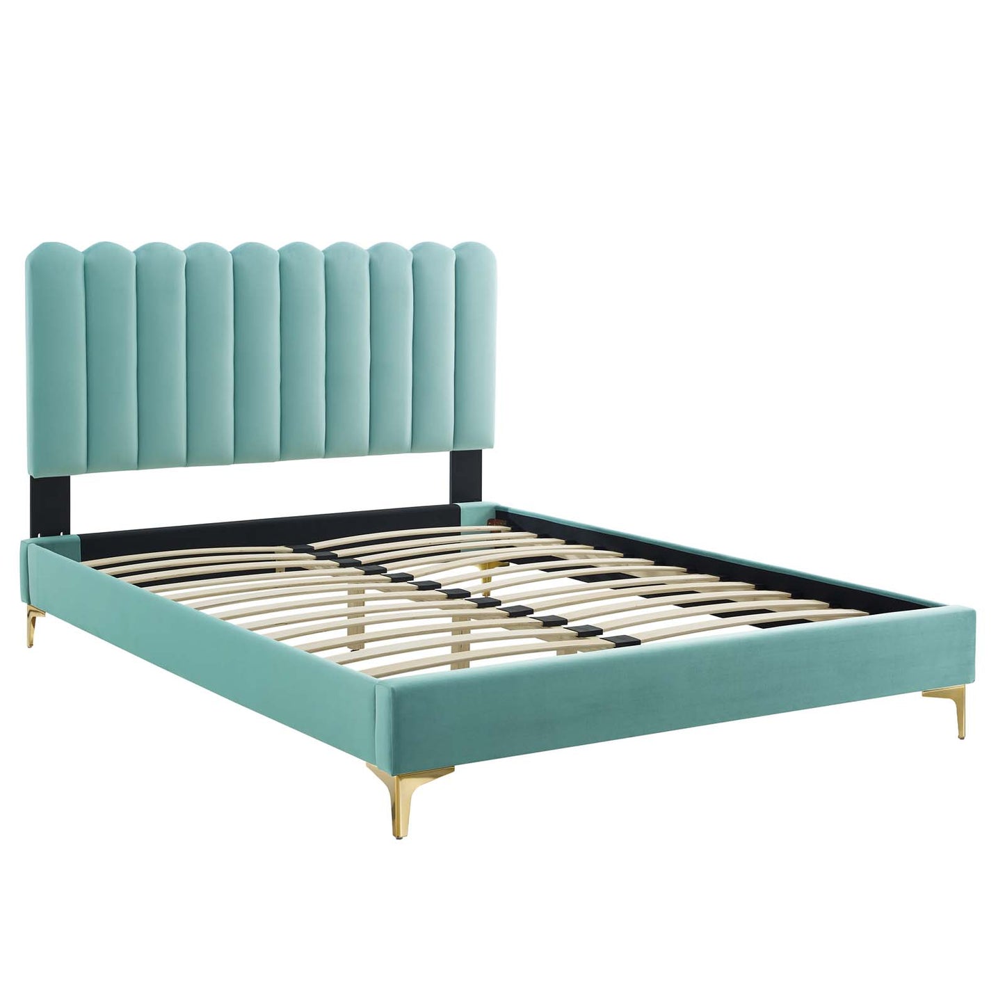 Reagan Queen Performance Velvet Platform Bed By Modway - MOD-6586 | Beds | Modishstore - 58