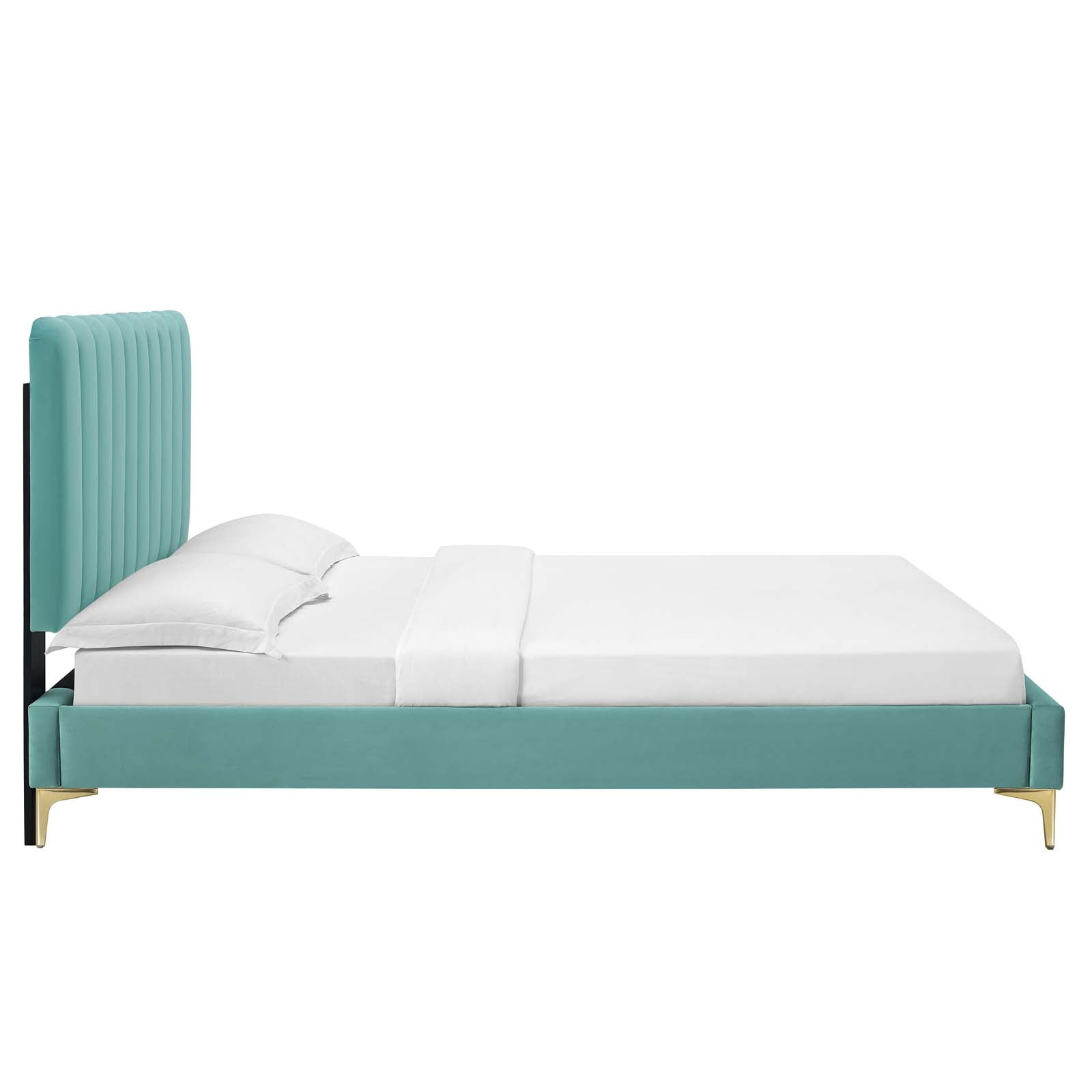 Reagan Queen Performance Velvet Platform Bed By Modway - MOD-6586 | Beds | Modishstore - 59