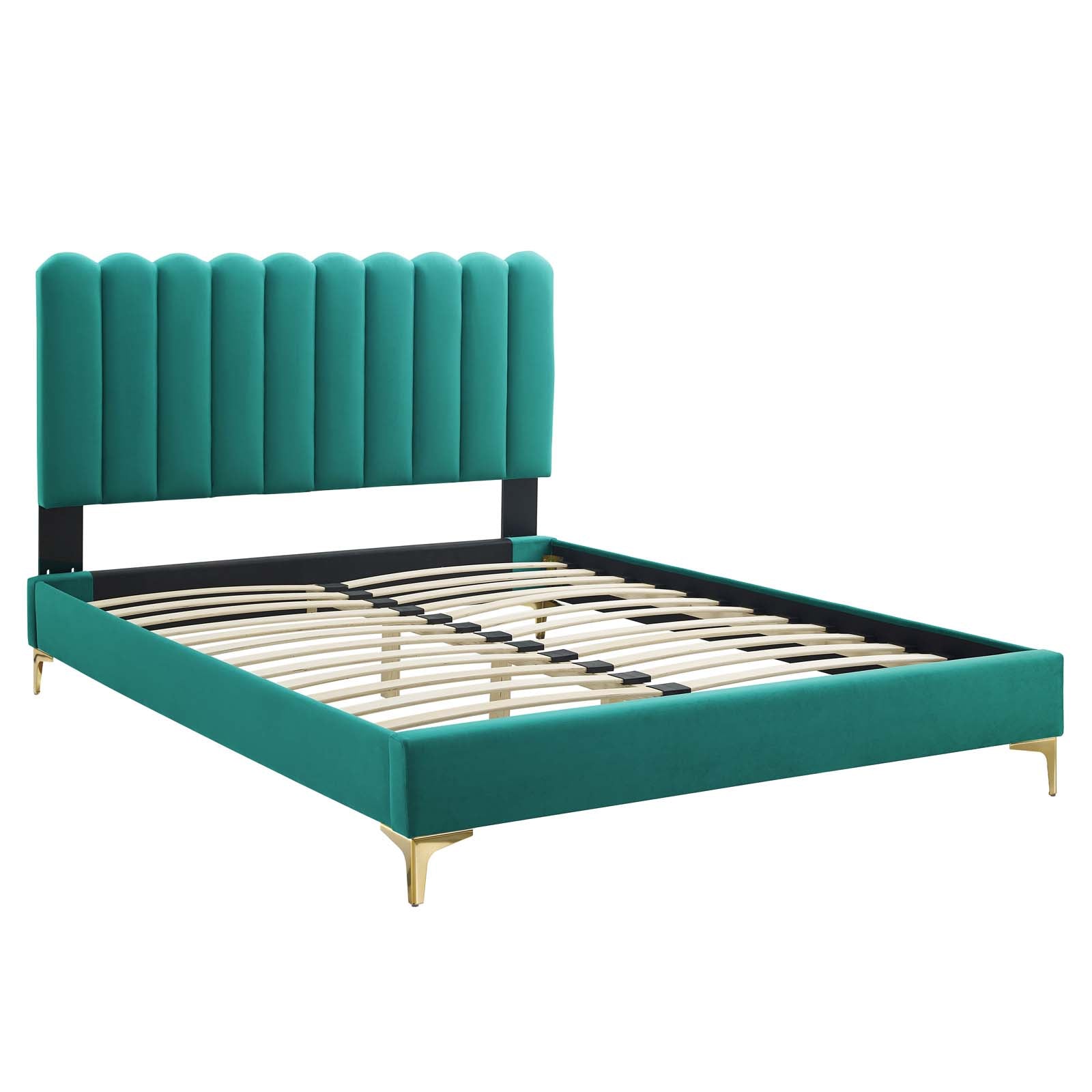 Reagan Queen Performance Velvet Platform Bed By Modway - MOD-6586 | Beds | Modishstore - 90