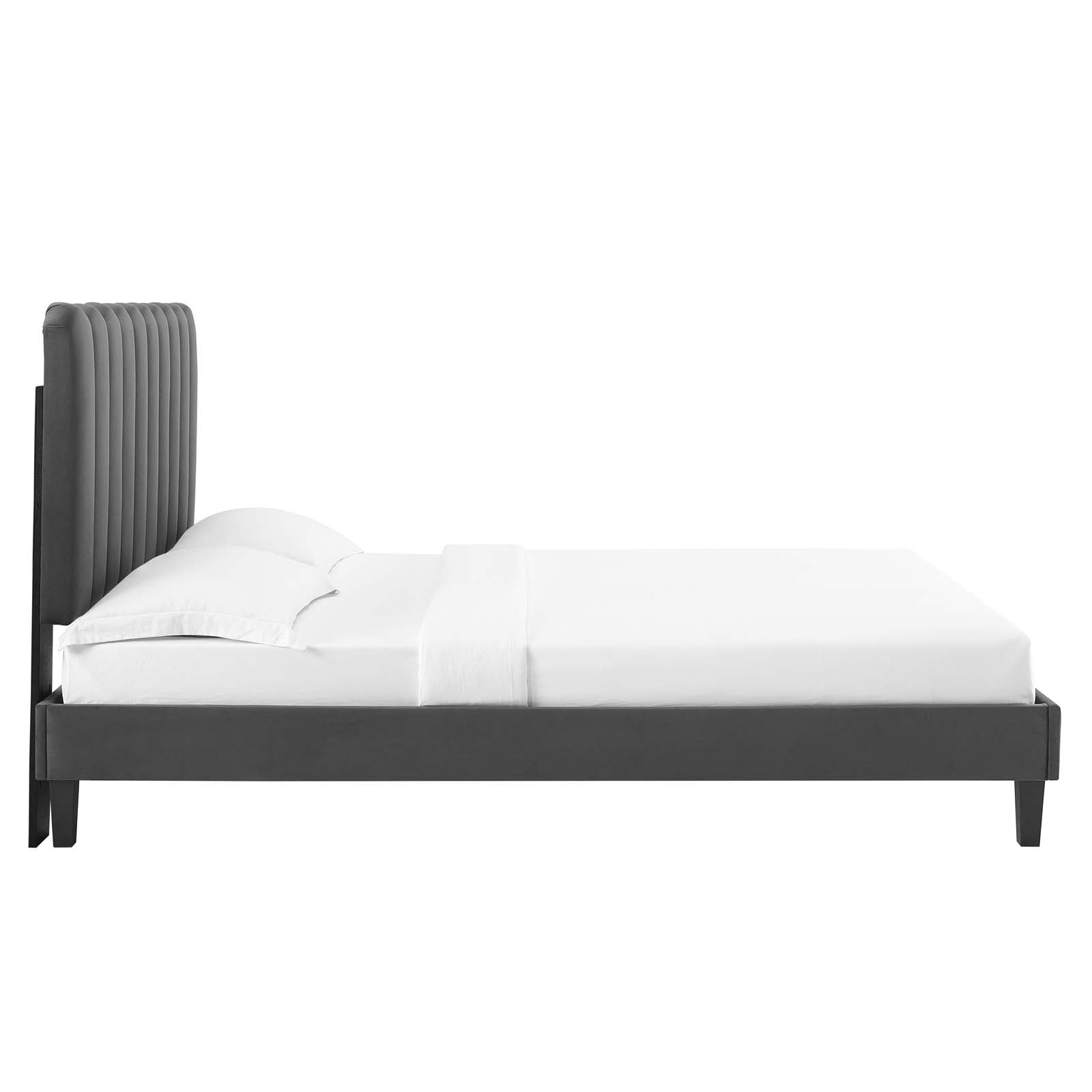 Reagan Queen Performance Velvet Platform Bed By Modway - MOD-6588 | Beds | Modishstore - 11