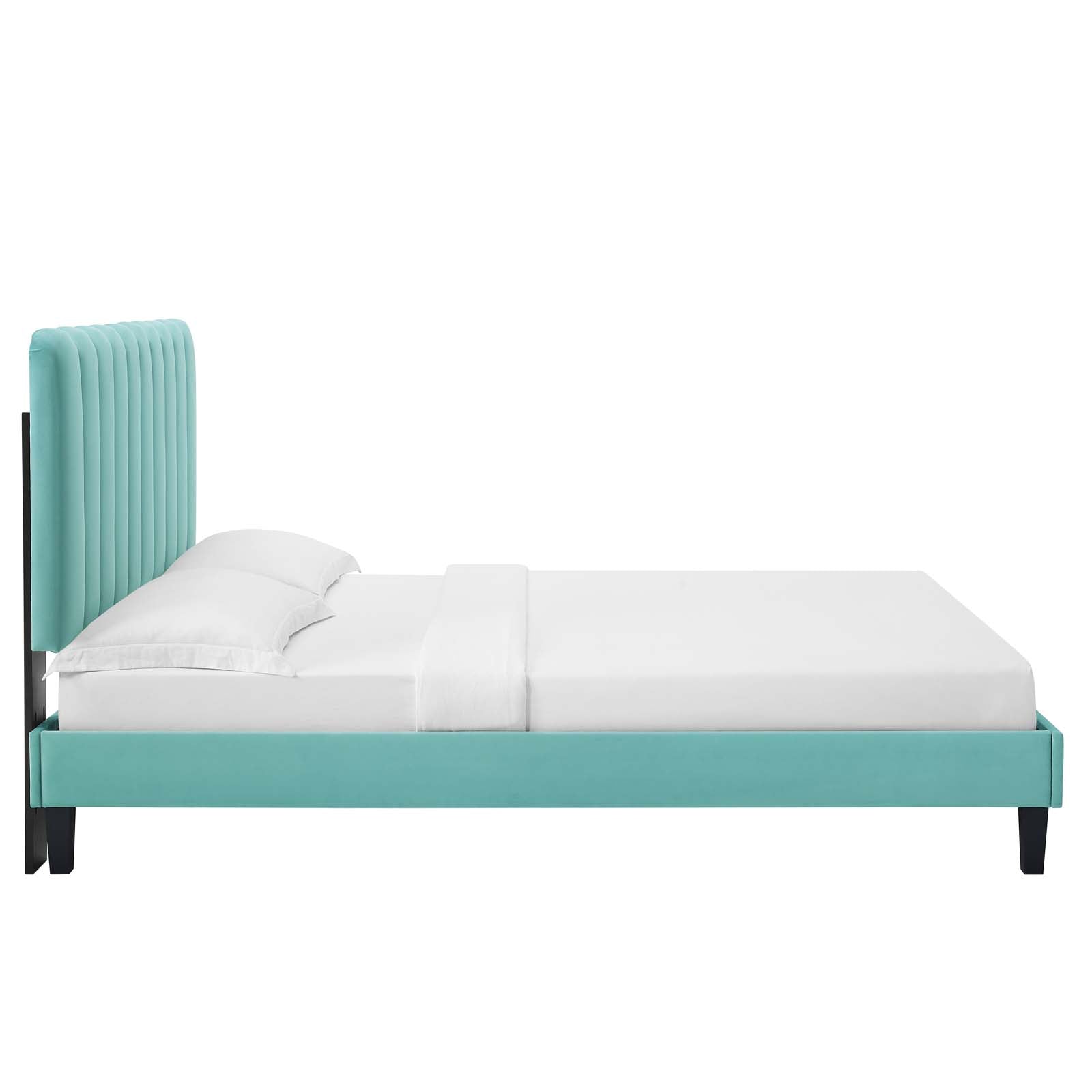 Reagan Queen Performance Velvet Platform Bed By Modway - MOD-6588 | Beds | Modishstore - 59