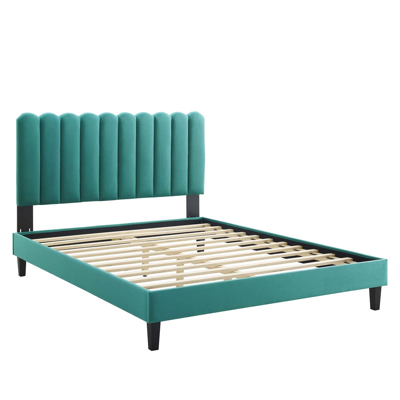 Reagan Queen Performance Velvet Platform Bed By Modway - MOD-6588 | Beds | Modishstore - 90