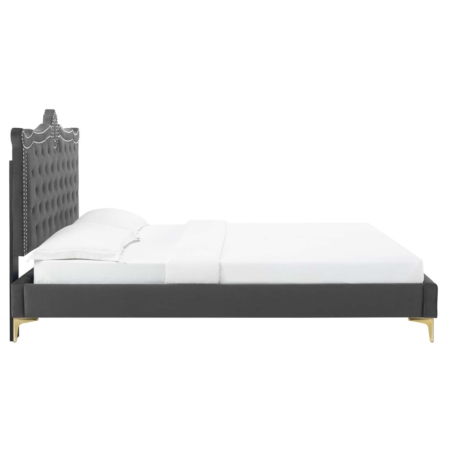 Clara Performance Velvet Queen Platform Bed By Modway - MOD-6592 | Beds | Modishstore - 5