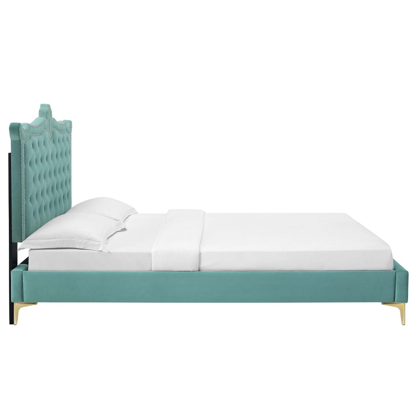 Clara Performance Velvet Queen Platform Bed By Modway - MOD-6592 | Beds | Modishstore - 38