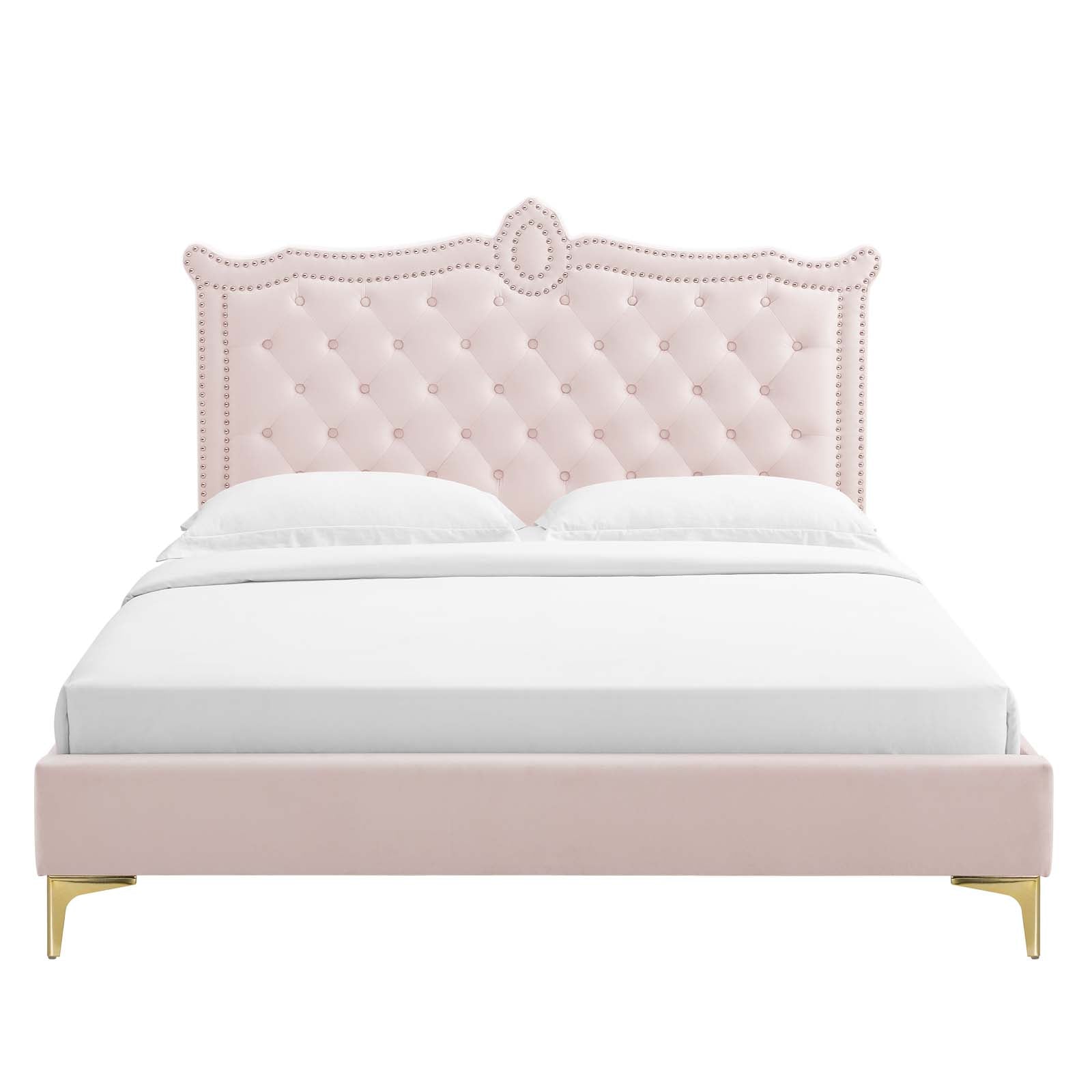 Clara Performance Velvet Queen Platform Bed By Modway - MOD-6592 | Beds | Modishstore - 63