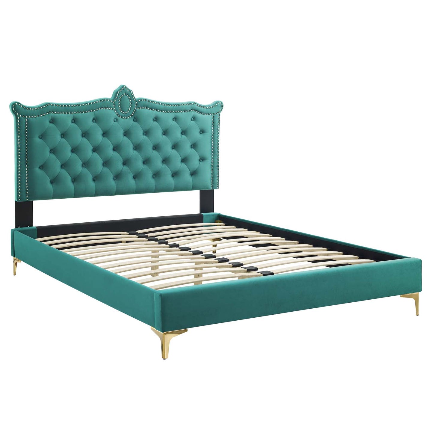 Clara Performance Velvet Queen Platform Bed By Modway - MOD-6592 | Beds | Modishstore - 72