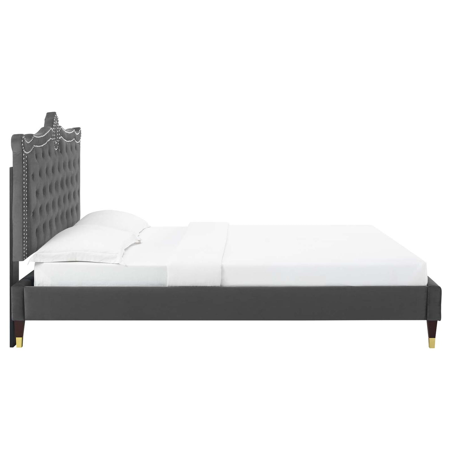 Clara Performance Velvet Queen Platform Bed By Modway - MOD-6593 | Beds | Modishstore - 5