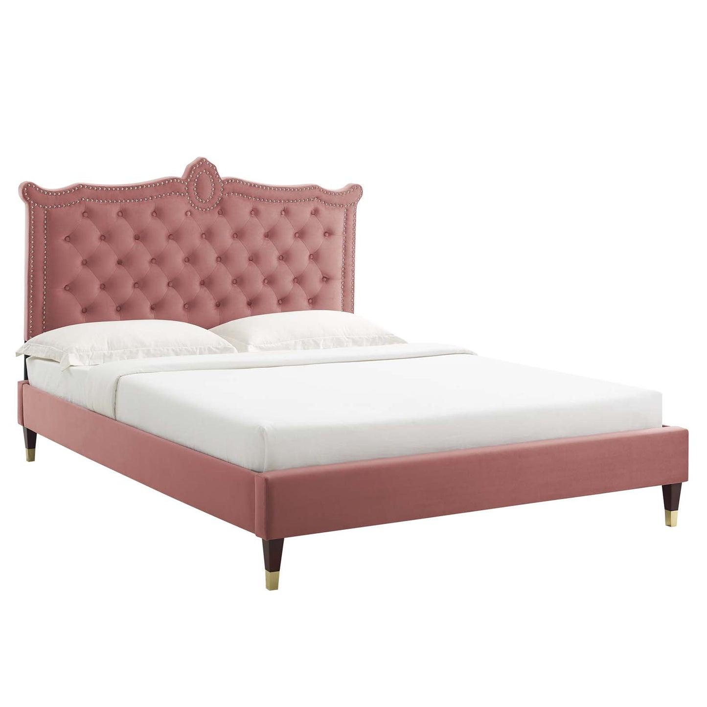 Clara Performance Velvet Queen Platform Bed By Modway - MOD-6593 | Beds | Modishstore - 12