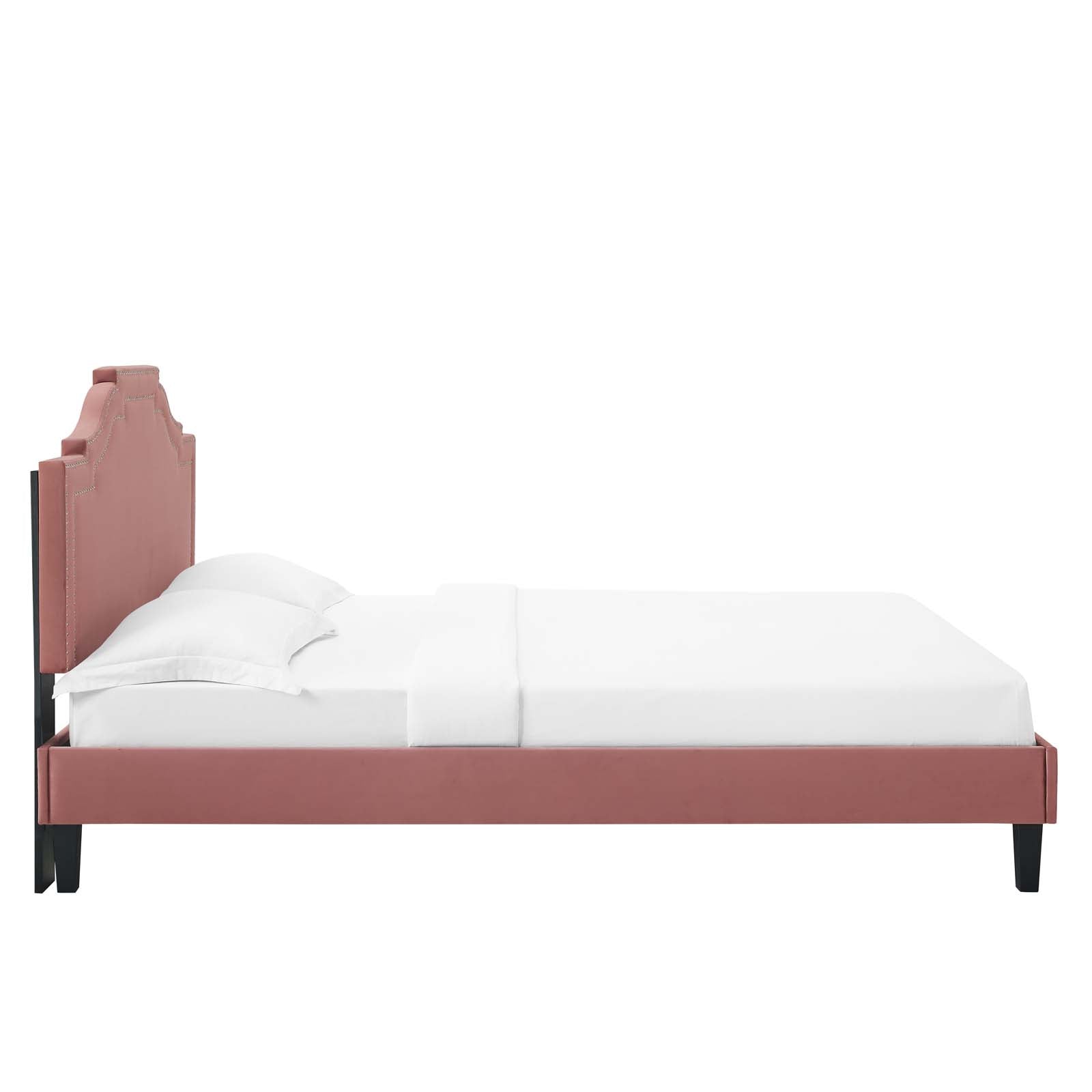 Clara Performance Velvet Queen Platform Bed By Modway - MOD-6593 | Beds | Modishstore - 16