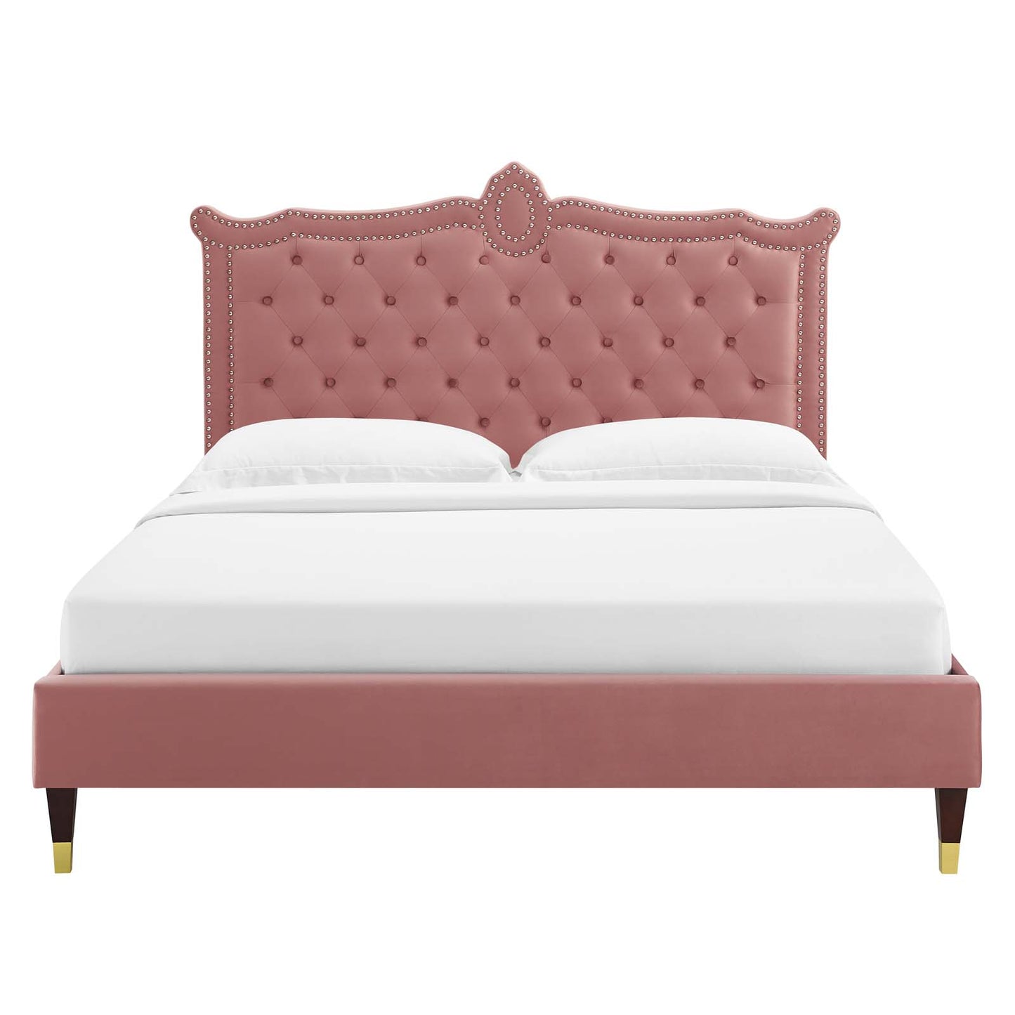 Clara Performance Velvet Queen Platform Bed By Modway - MOD-6593 | Beds | Modishstore - 19