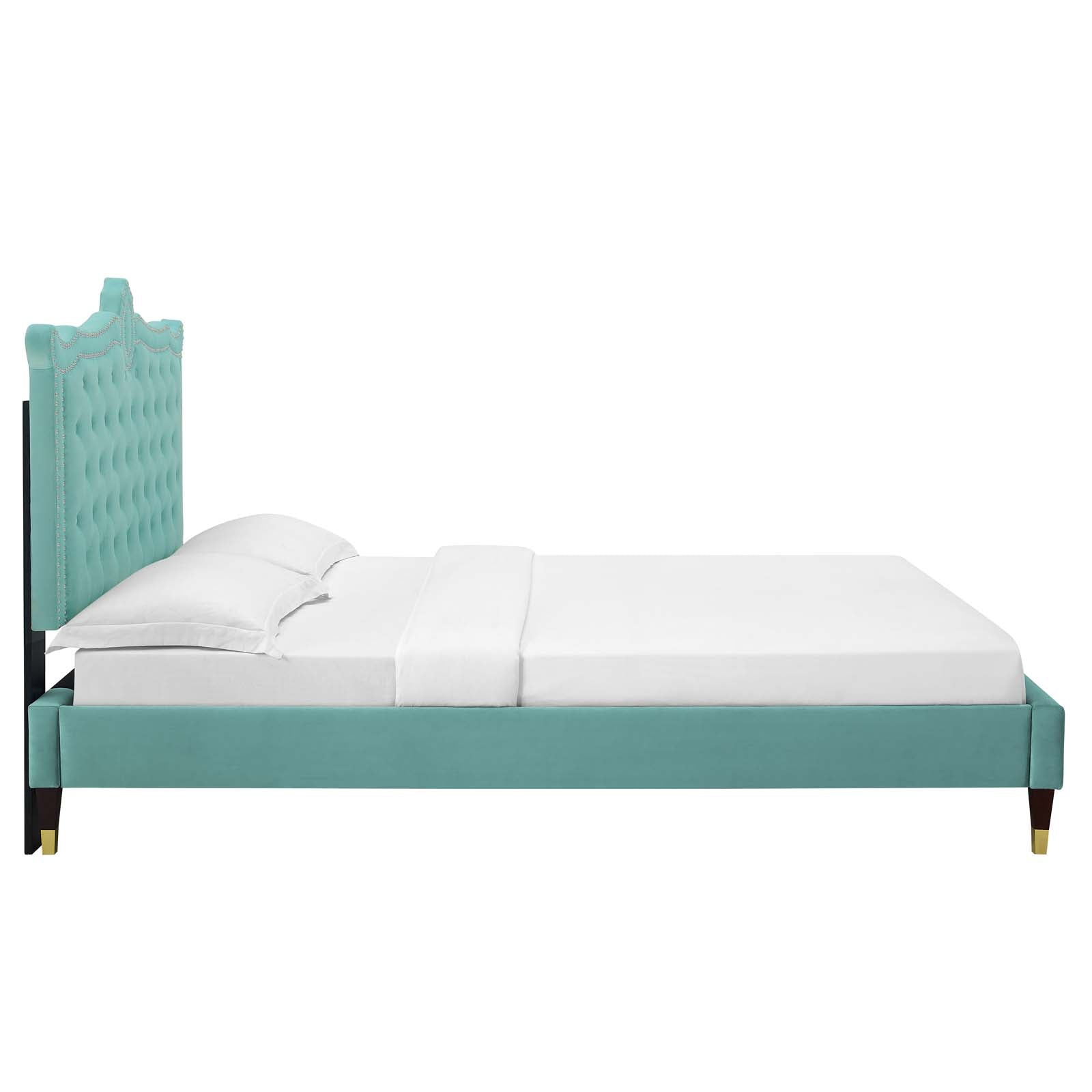 Clara Performance Velvet Queen Platform Bed By Modway - MOD-6593 | Beds | Modishstore - 38