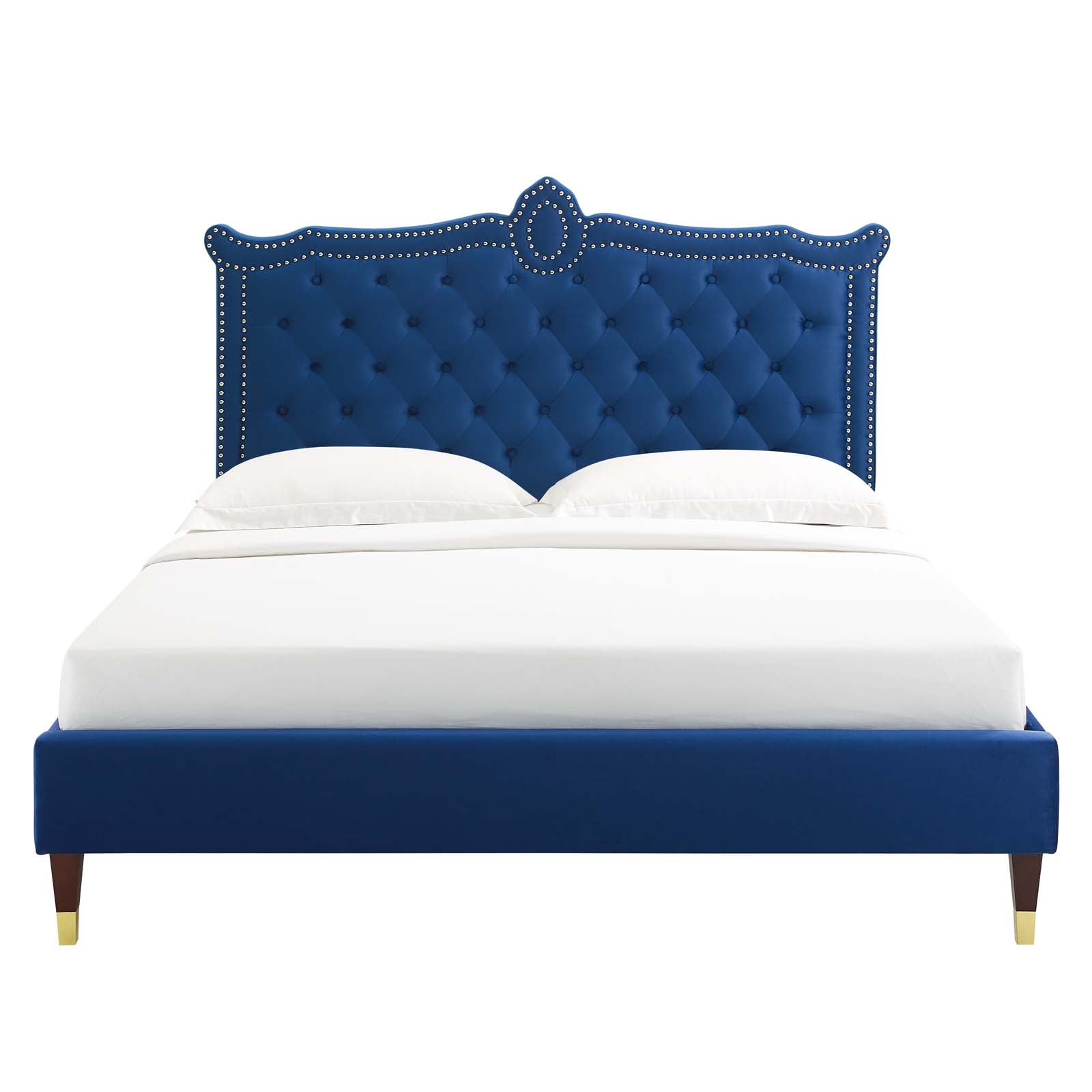 Clara Performance Velvet Queen Platform Bed By Modway - MOD-6593 | Beds | Modishstore - 52