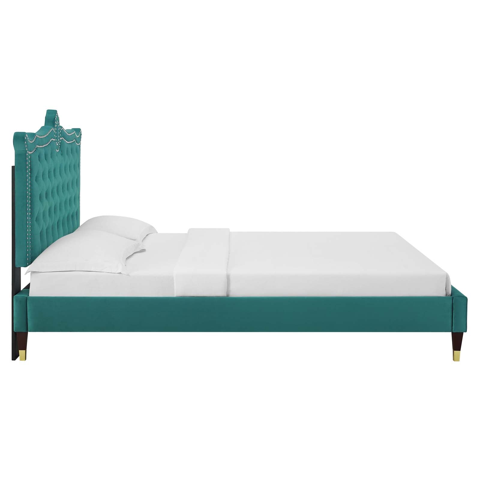 Clara Performance Velvet Queen Platform Bed By Modway - MOD-6593 | Beds | Modishstore - 71