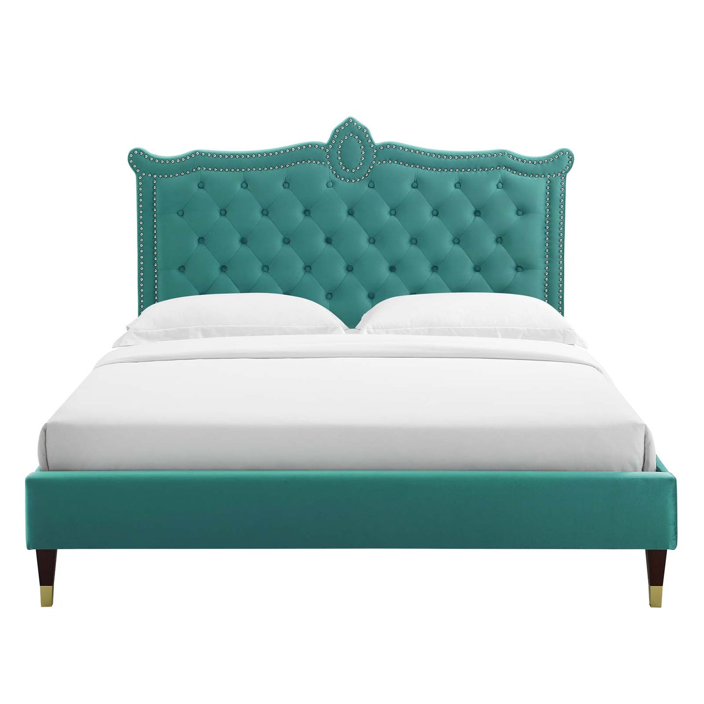 Clara Performance Velvet Queen Platform Bed By Modway - MOD-6593 | Beds | Modishstore - 74