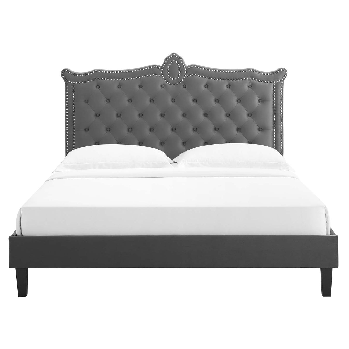 Clara Performance Velvet Queen Platform Bed By Modway - MOD-6594 | Beds | Modishstore - 8