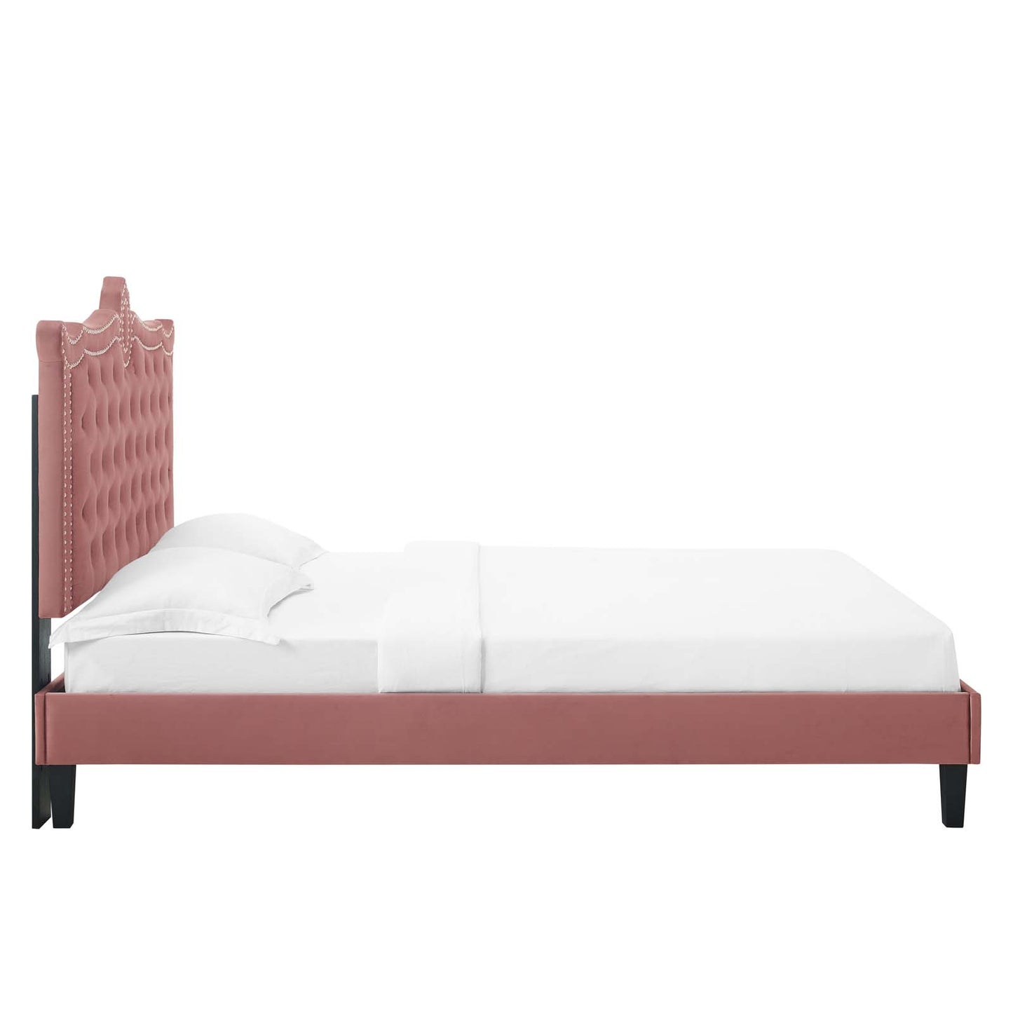 Clara Performance Velvet Queen Platform Bed By Modway - MOD-6594 | Beds | Modishstore - 16