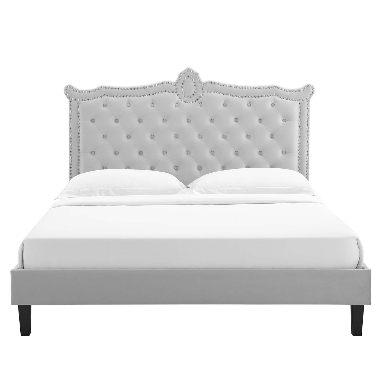 Clara Performance Velvet Queen Platform Bed By Modway - MOD-6594 | Beds | Modishstore - 30