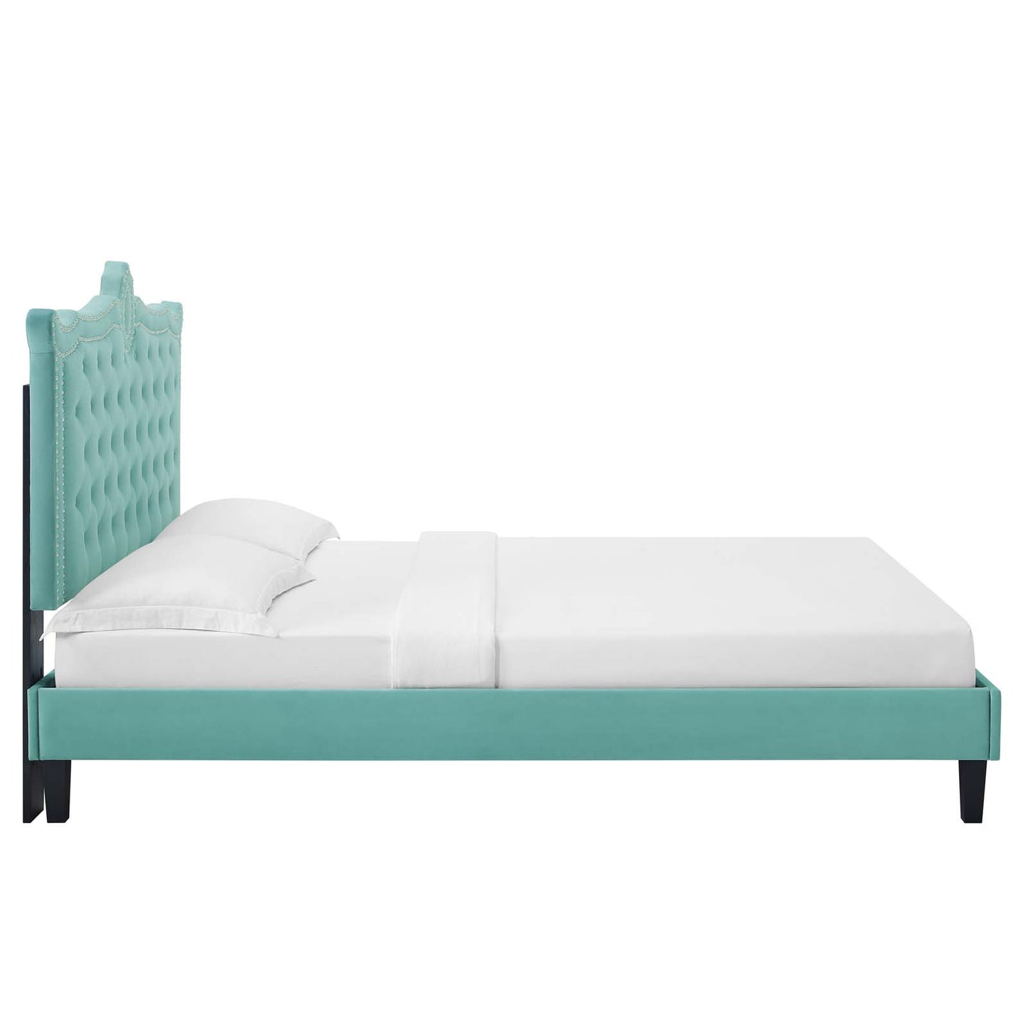 Clara Performance Velvet Queen Platform Bed By Modway - MOD-6594 | Beds | Modishstore - 38