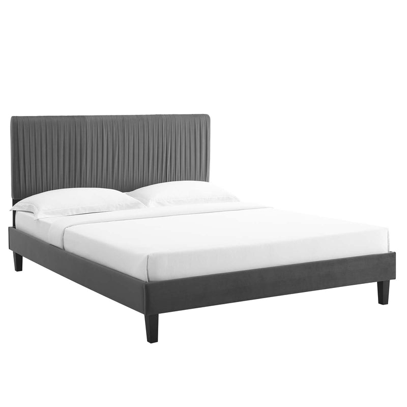 Modway Peyton Performance Velvet Queen Platform Bed - MOD-6597 | Beds | Modishstore - 2