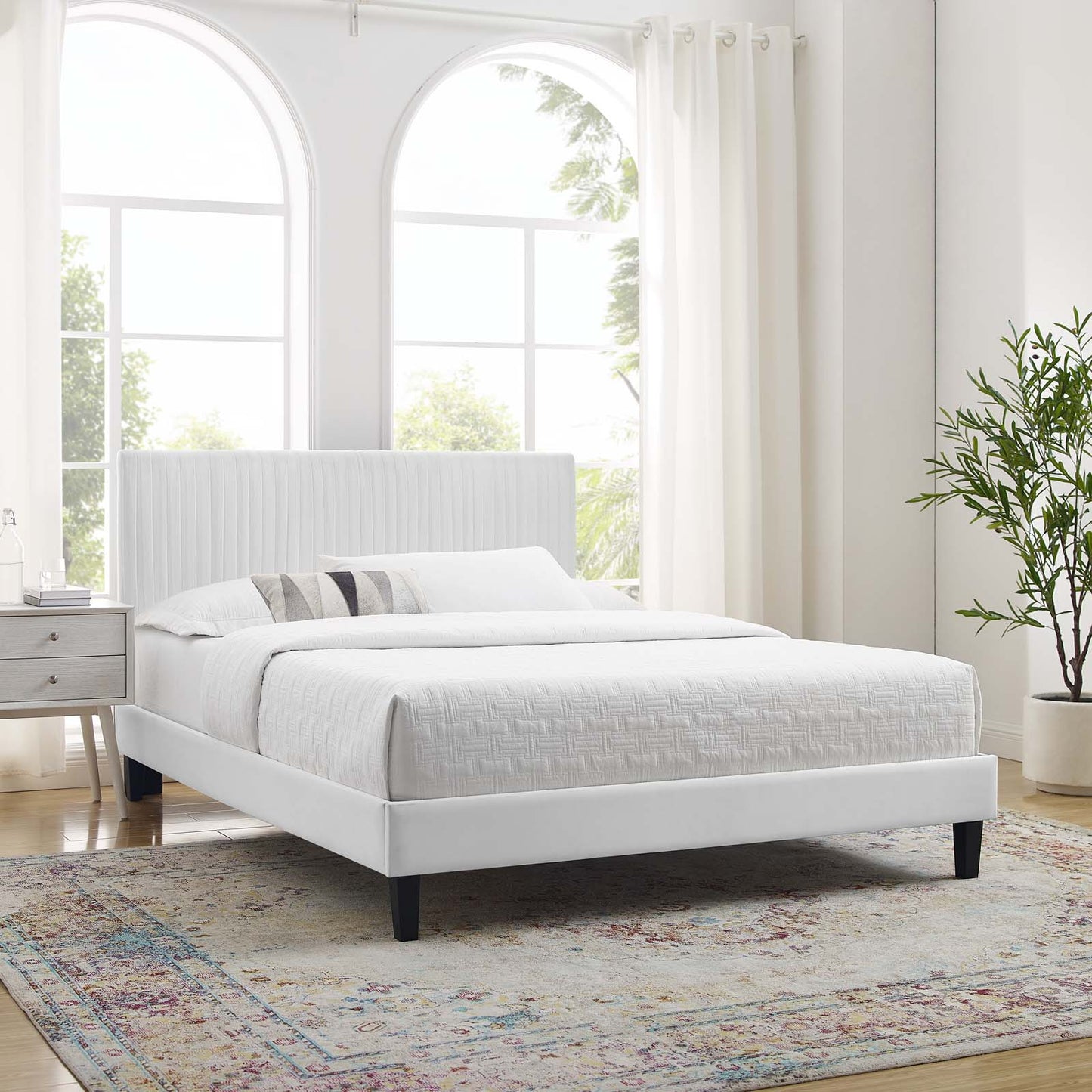 Modway Peyton Performance Velvet Queen Platform Bed - MOD-6597 | Beds | Modishstore - 62