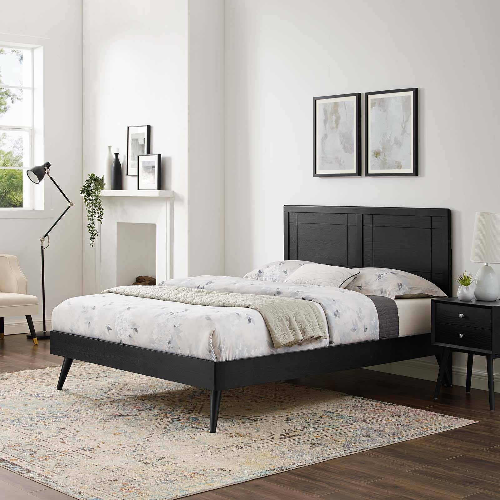 Modway Marlee King Wood Platform Bed With Splayed Legs - MOD-6629 | Beds | Modishstore - 1