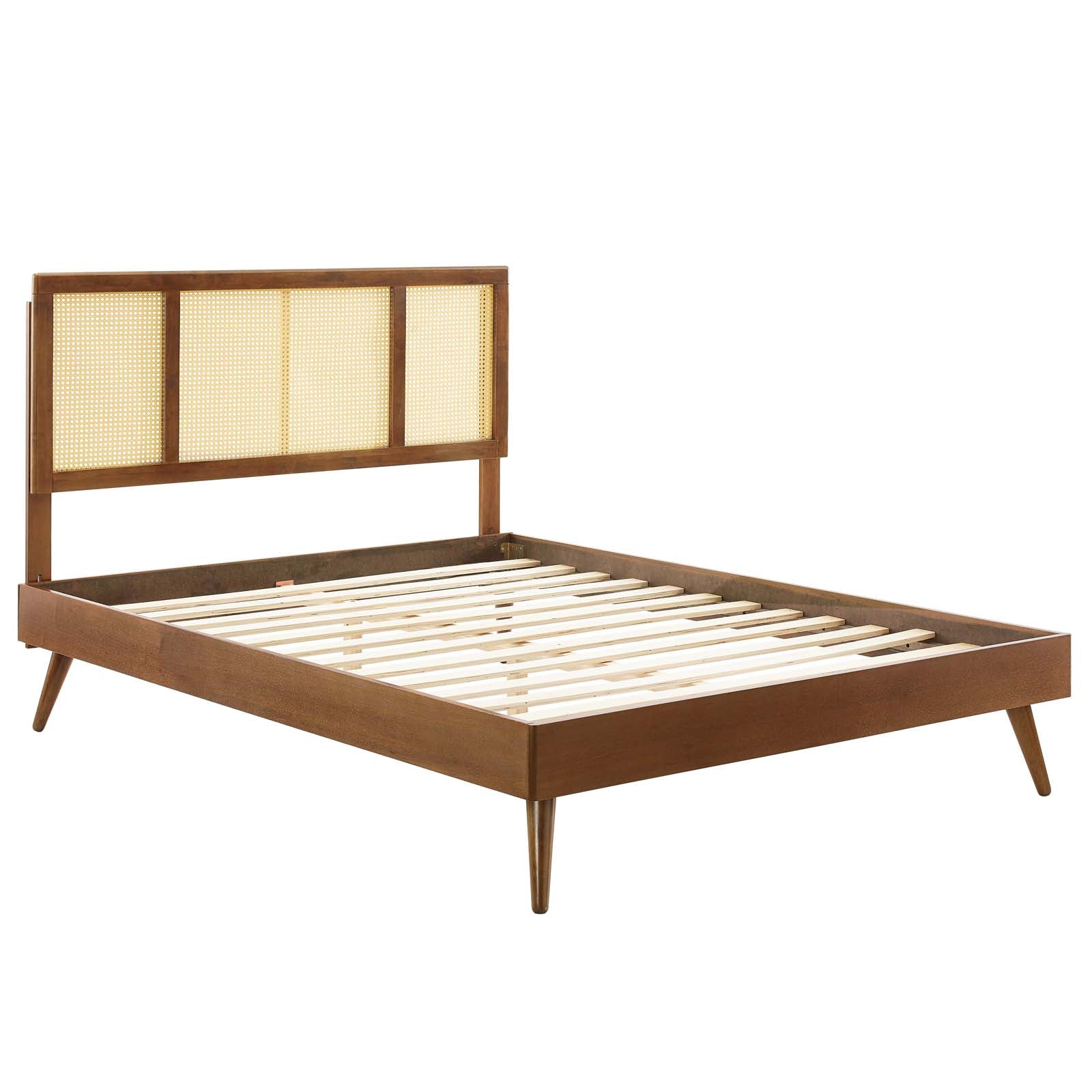 Kelsea Cane and Wood Full Platform Bed With Splayed Legs By Modway - MOD-6696 | Beds | Modishstore - 13