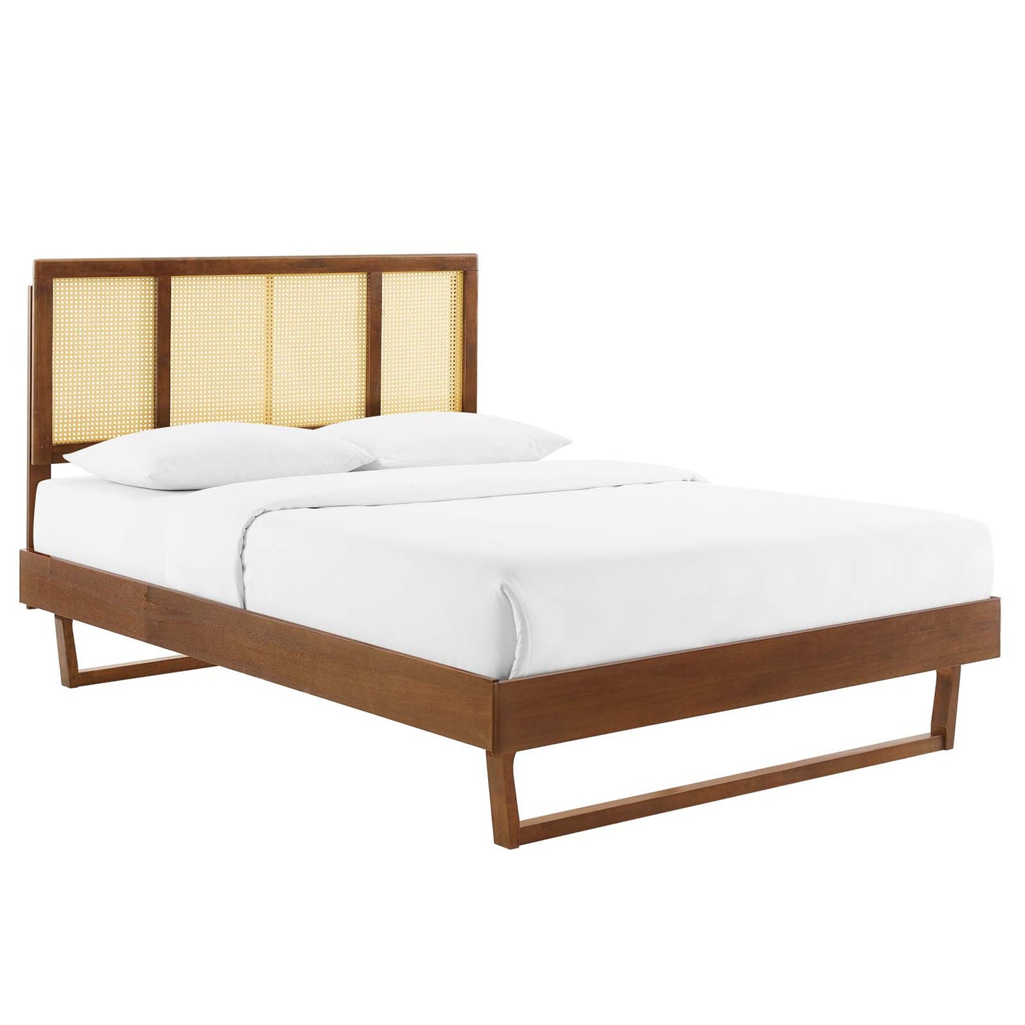 Kelsea Cane and Wood King Platform Bed With Angular Legs By Modway - MOD-6697 | Beds | Modishstore - 1