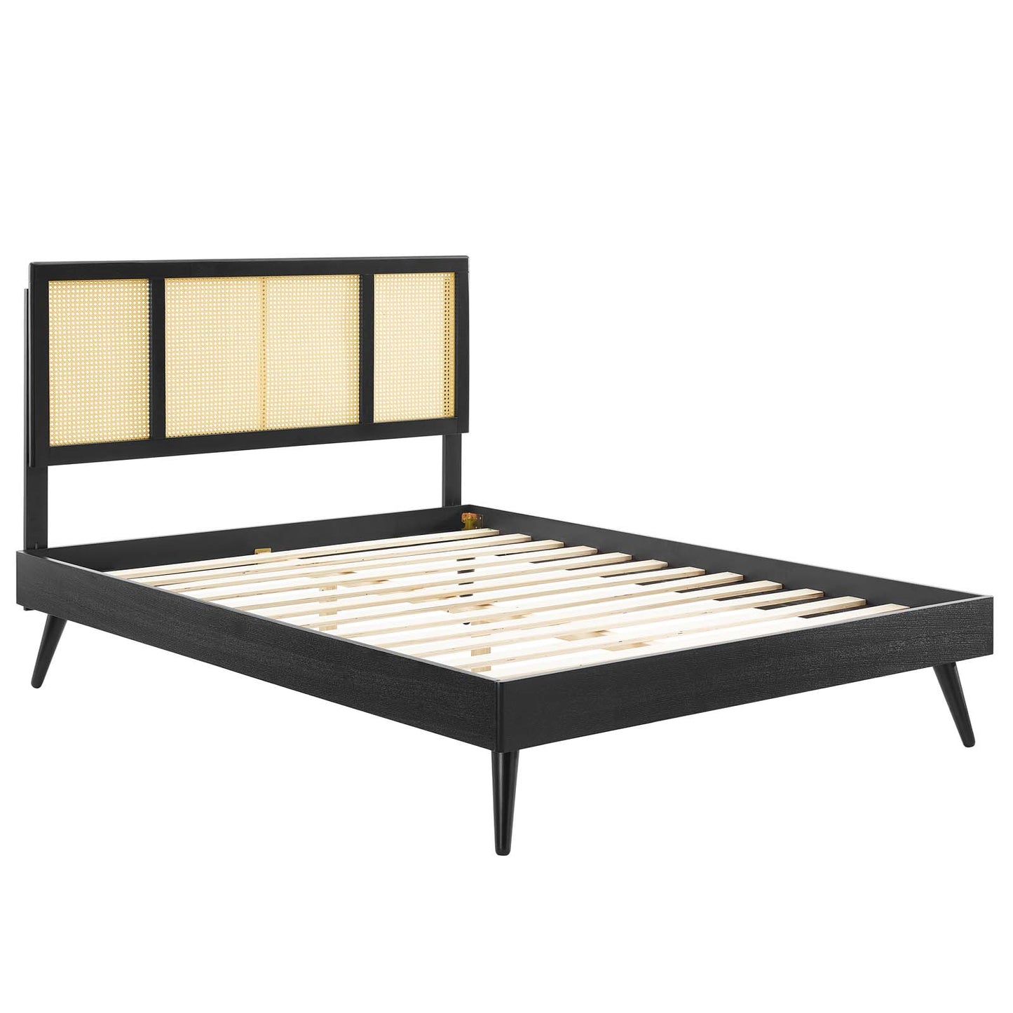 Kelsea Cane and Wood King Platform Bed With Splayed Legs By Modway - MOD-6698 | Beds | Modishstore - 3