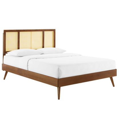 Kelsea Cane and Wood King Platform Bed With Splayed Legs By Modway - MOD-6698 | Beds | Modishstore - 7