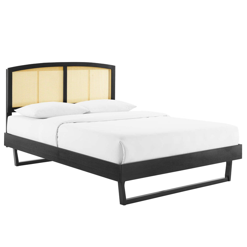 Sierra Cane and Wood King Platform Bed With Angular Legs By Modway - MOD-6701 | Beds | Modishstore - 6