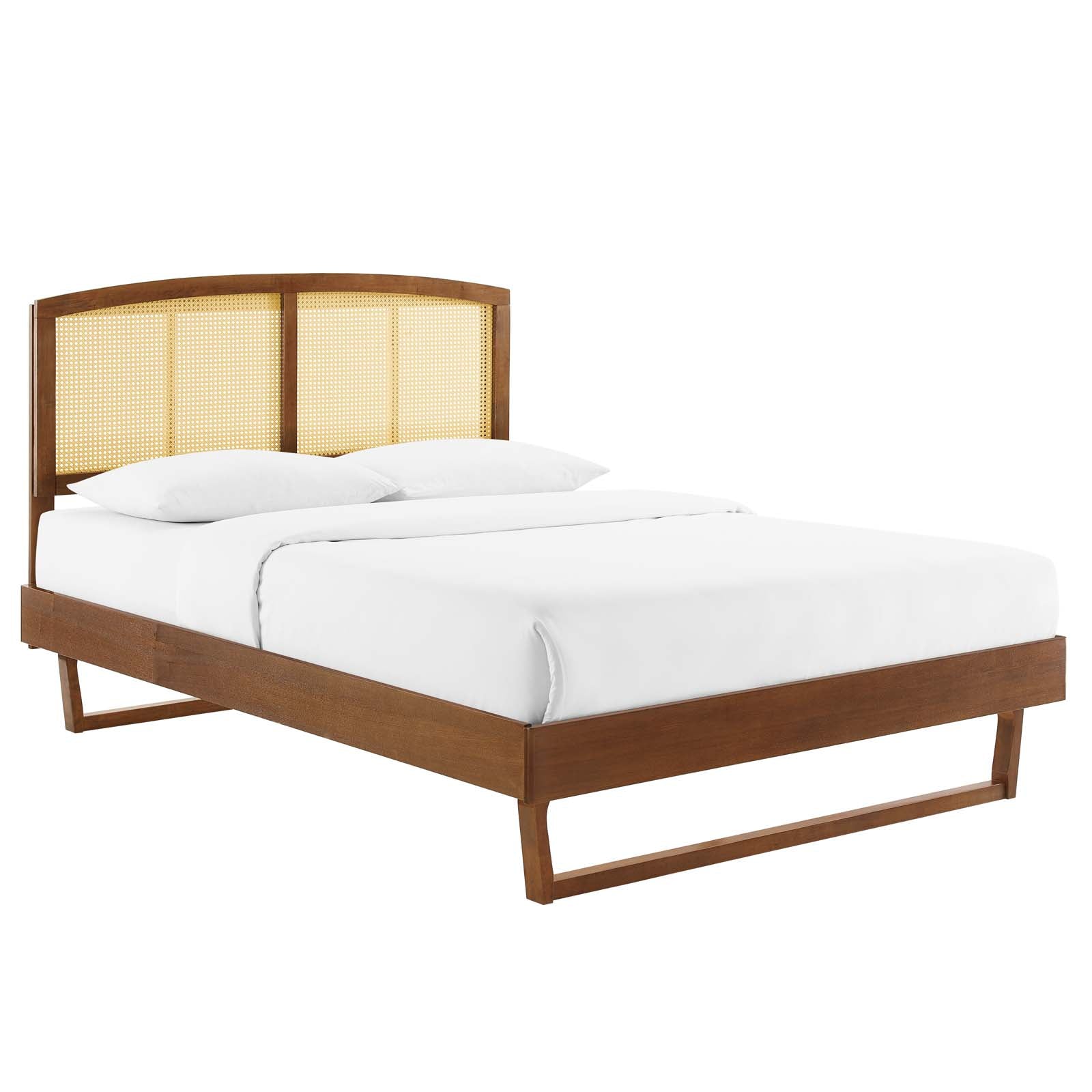 Sierra Cane and Wood King Platform Bed With Angular Legs By Modway - MOD-6701 | Beds | Modishstore - 1