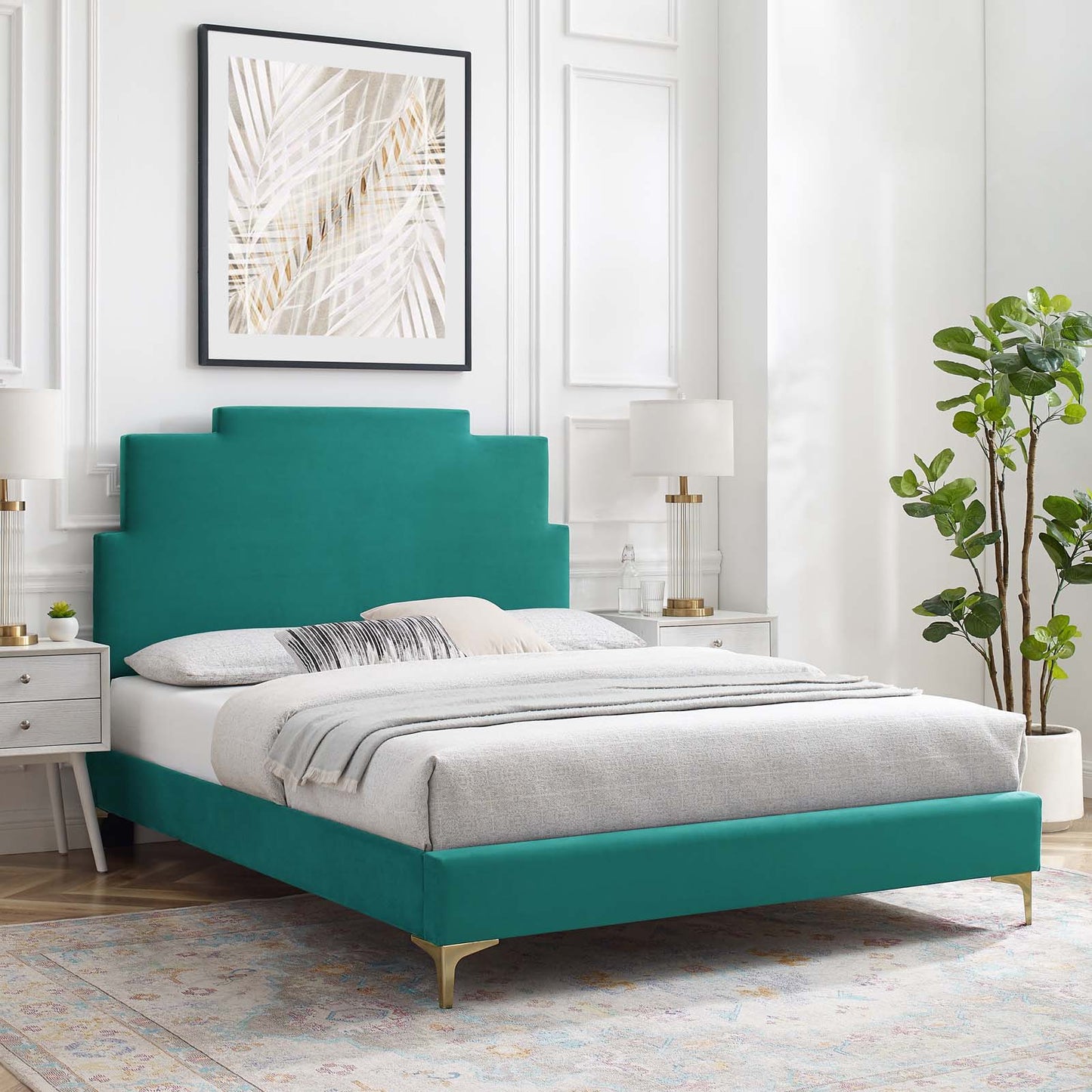 Modway Lindsey Performance Velvet Queen Platform Bed - MOD-6703 | Beds | Modishstore - 63