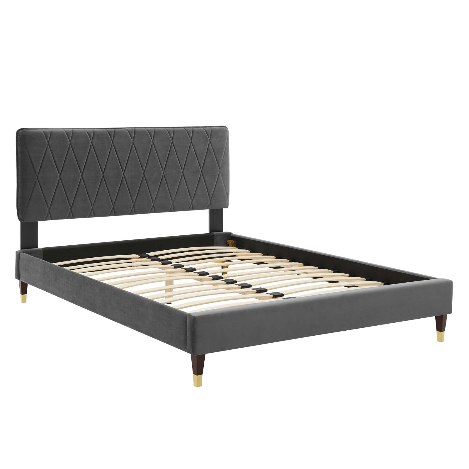 Modway Phillipa Performance Velvet Queen Platform Bed - MOD-6707 | Beds | Modishstore - 3