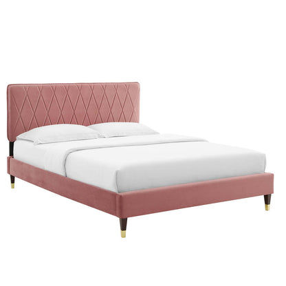 Modway Phillipa Performance Velvet Queen Platform Bed - MOD-6707 | Beds | Modishstore - 9